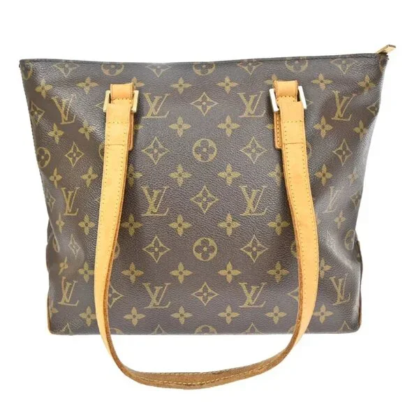 LOUIS VUITTON Cabas Piano Shoulder Bag Monogram Leather Brown